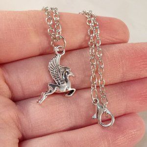 Mens Silver Pegasus Horse Chain Necklace 20" Party Gift